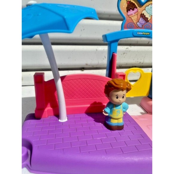 Fisher Price Little People Ice Cream Parlor Shop Playset with TWO Little Figures - Picture 4 of 13